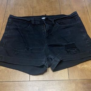Women’s Old Navy Black Distressed Jean shorts w/ stretch